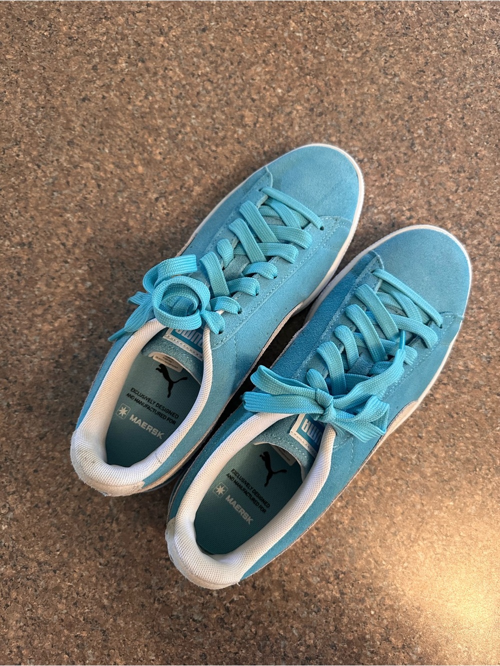 Puma Suede Low-Top Sneakers in Aqua